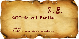 Körözsi Etelka névjegykártya